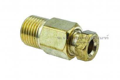 ข้อต่อตรงทองเหลือง เกลียวนอก x ตาไก่เสียบสาย 1/8&quot; x 4 mm