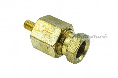 ข้อต่อตรงทองเหลือง เกลียวนอก x ตาไก่เสียบสาย M4x0.7 x6 mm