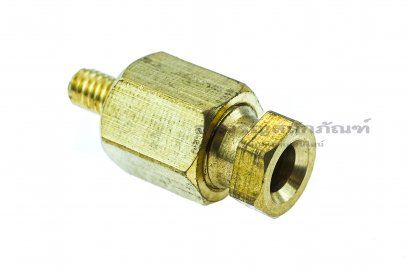 ข้อต่อตรงทองเหลือง เกลียวนอก x ตาไก่เสียบสาย M4 x0.7 x4 mm