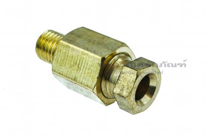 ข้อต่อตรงทองเหลือง เกลียวนอก x ตาไก่เสียบสาย M6x0.75 x4 mm