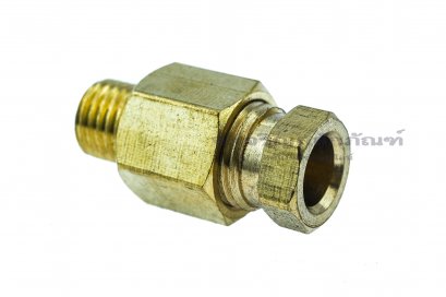 ข้อต่อตรงทองเหลือง เกลียวนอก x ตาไก่เสียบสาย M8x1.0 x6 mm