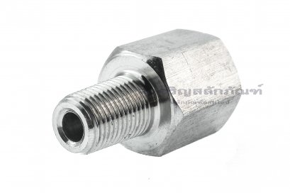 ข้อต่อตรงสแตนเลส (เกลียวนอก x เกลียวใน) 1/8&quot;-27 NPT x 1/8&quot;-28 BSPF ข้อต่อแปลง
