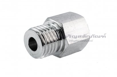 ข้อต่อตรงสแตนเลส (เกลียวนอก x เกลียวใน) M16x2.0 x 1/4&quot; ข้อต่อลด-ข้อต่อเพิ่ม