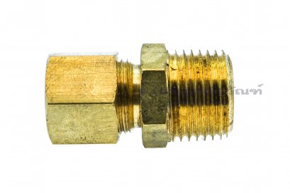 ข้อต่อตาไก่ทองเหลือง (เกลียวนอก x เสียบสาย) 1/2&quot;x 1/2&quot;mm ( 20.5 mm x 12.7 mm )