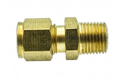 ข้อต่อตาไก่ทองเหลือง (เกลียวนอก x เสียบสาย) 1/8&quot;x 3/16&quot;mm ( 9.4 mm x 4.9 mm )