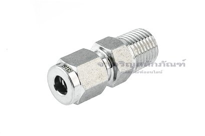 ข้อต่อตาไก่สแตนเลสเกรด 316 (เกลียวนอก x เสียบสาย) 1/4&quot;x6 mm
