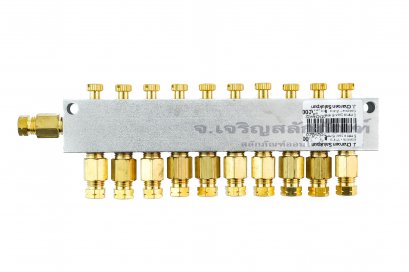 ข้อต่อรวม - หัวจ่ายจารบีน้ำมันหล่อลื่นแบบตาไก่เสียบสาย 11 ทาง รูเข้า 6 mm x รูออก 6 mm