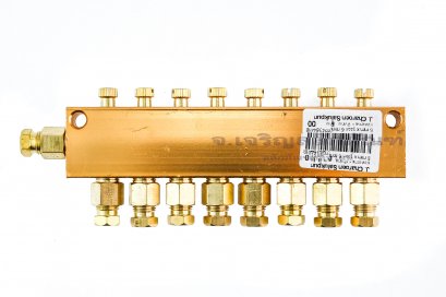 ข้อต่อรวม - หัวจ่ายจารบีน้ำมันหล่อลื่นแบบตาไก่เสียบสาย 9 ทาง รูเข้า 6 mm x รูออก 6 mm