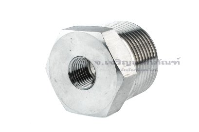 ข้อต่อลดเหลี่ยมสแตนเลส (เกลียวนอก x เกลียวใน) ขนาด 1&quot;-11.5 NPT x 1/4&quot;-18 NPT
