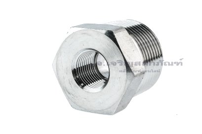 ข้อต่อลดเหลี่ยมสแตนเลส (เกลียวนอก x เกลียวใน) ขนาด 1&quot;-11.5 NPT x 3/8&quot;-18 NPT