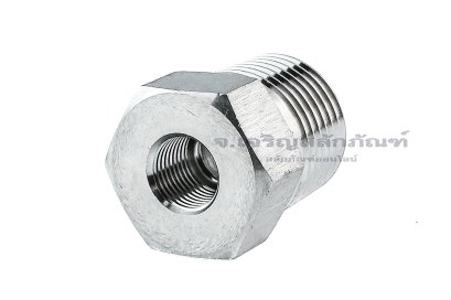 ข้อต่อลดเหลี่ยมสแตนเลส (เกลียวนอก x เกลียวใน) ขนาด 1/2&quot;-14 NPT x 1/8&quot;-27 NPT