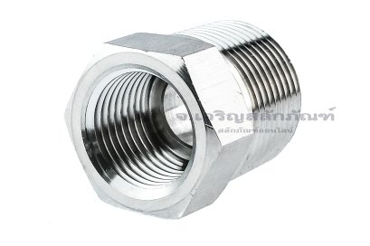 ข้อต่อลดเหลี่ยมสแตนเลส (เกลียวนอก x เกลียวใน) ขนาด 3/4&quot;-14 NPT x1/2&quot;-14 NPT