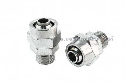 ข้อต่อลมทองเหลืองอย่างดี แบบสวมขันอัด (เกลียวนอก x เสียบสาย) ขนาด 1/8&quot;x3/8&quot;