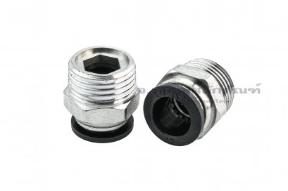 ข้อต่อลมเกลียวแป๊ป (เกลียวนอก x เสียบสาย) ขนาด 1/2&quot; x 12 mm