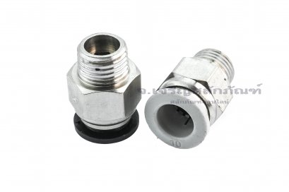 ข้อต่อลมเกลียวแป๊ป (เกลียวนอก x เสียบสาย) ขนาด 1/4&quot; x 10 mm