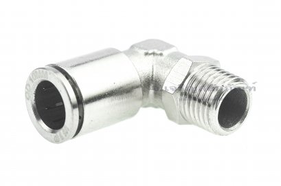 ข้อต่อลมแบบงอ 90° (เกลียวนอก x เสียบสาย) ขนาด 1/4&quot; x 10 mm