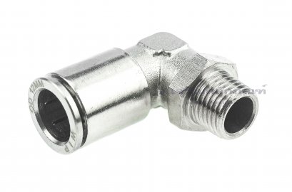 ข้อต่อลมแบบงอ 90° (เกลียวนอก x เสียบสาย) ขนาด 1/4&quot; x 12 mm