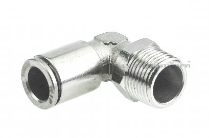 ข้อต่อลมแบบงอ 90° (เกลียวนอก x เสียบสาย) ขนาด 3/8&quot; x 10 mm