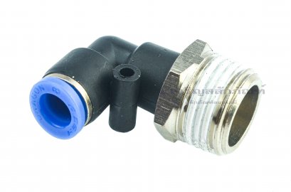 ข้อต่อลมแบบงอ 90° (เกลียวนอก x เสียบสาย) ขนาด 1/2&quot; x 10 mm