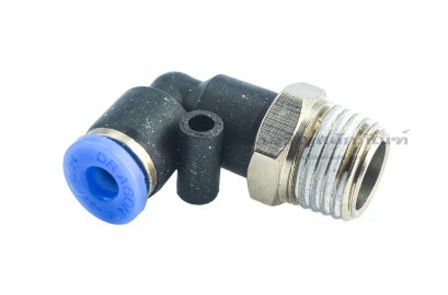 ข้อต่อลมแบบงอ 90° (เกลียวนอก x เสียบสาย) ขนาด 1/4&quot; x 4 mm
