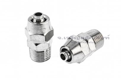 ข้อต่อลมทองเหลืองอย่างดี แบบสวมขันอัด (เกลียวนอก x เสียบสาย) ขนาด 1/8&quot;x6 mm