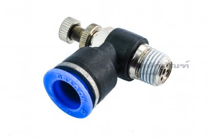 ข้อต่อวาล์วคอนโทรล ข้อต่อปรับลมเกลียวแป๊ป (เกลียวนอก x เสียบสาย) ขนาด 1/4&quot;x12 mm