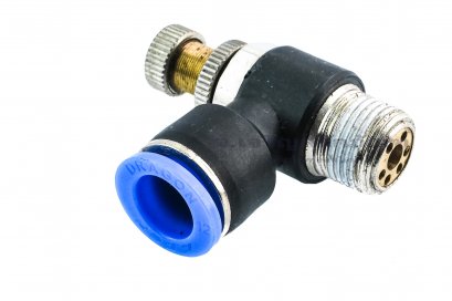 ข้อต่อวาล์วคอนโทรล ข้อต่อปรับลมเกลียวแป๊ป (เกลียวนอก x เสียบสาย) ขนาด 3/8&quot;x12 mm
