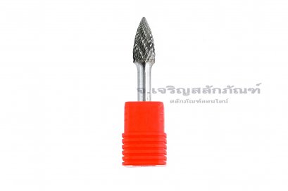ดอกเจียรคาร์ไบด์ (Tungsten Carbide Grinder Bit) FUKA ทรงต้นสนแหลม 6-G1020 10x20x6 (โตxยาวxแกน)