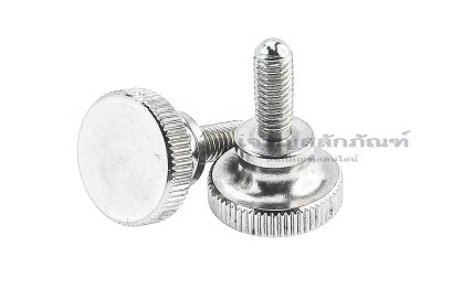 น็อตมือหมุนสแตนเลส หัวทรงกระบอกแบน (Stainless Steel Flat Cylinder Knob Bolt) ขนาด M6x16 รุ่นฐานสูง