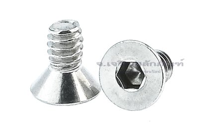 น็อตหัวจมเตเปอร์สแตนเลส #10-24 x 3/8&quot; (เบอร์ 10 เกลียว 24 ยาว 3/8&quot;) วัดความโตเป็นมิลได้ 4.8x9.5 mm