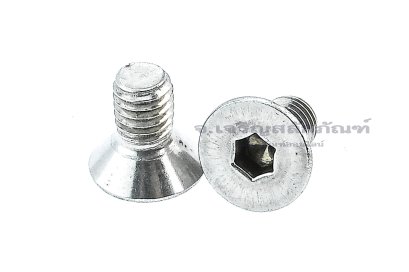 น็อตหัวจมเตเปอร์สแตนเลส #10-32 x 3/8&quot; (เบอร์ 10 เกลียว 32 ยาว 3/8&quot;) วัดความโตเป็นมิลได้ 4.8x9.5 mm