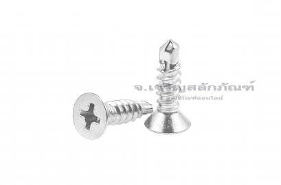 สกรูเกลียวปล่อยปลายสว่านหัวเตเปอร์แฉกสแตนเลส สกรูยิงเมทัลชีท #8x5/8&quot; (4.1x15.8 mm)