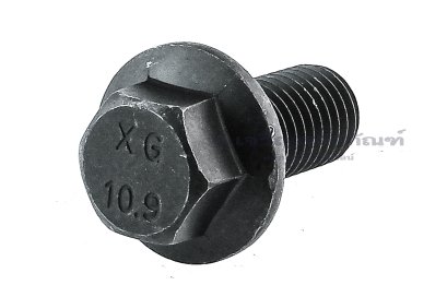 น็อตหัวเหลี่ยมดำแบบติดจาน M14x2.0x30 เกรด 10.9 เกลียวตลอด