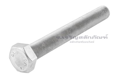 น็อตหัวเหลี่ยมสแตนเลส Stainless Steel Hex Bolt M12x1.0x100 เกลียวตลอด