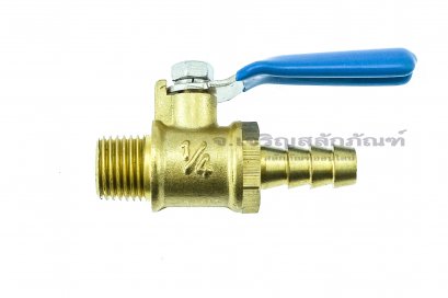 บอลวาล์วทองเหลือง Brass ball valve ขนาด 1/4"-19 BSPT x 5/16"  เกลียวนอก x เสียบสาย
