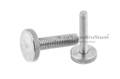น็อตมือหมุนสแตนเลส หัวทรงกระบอกแบน (Stainless Steel Flat Cylinder Knob Bolt) ขนาด M10x40