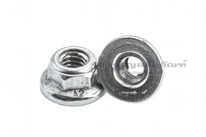 ยูล็อคนัทสแตนเลส หัวน็อตล็อคกันคลายไส้สแตนเลสแบบติดจาน M4x0.7