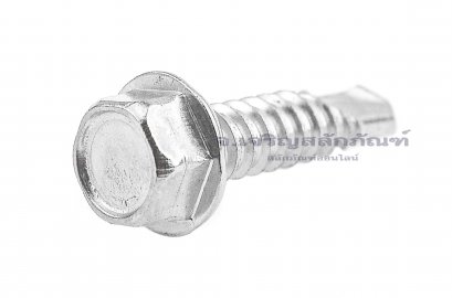 สกรูเกลียวปล่อยปลายสว่านหัวเหลี่ยมสแตนเลส สกรูยิงเมทัลชีท #14x1&quot; (6x25.4 mm)