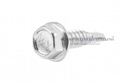 สกรูเกลียวปล่อยปลายสว่านหัวเหลี่ยมสแตนเลส สกรูยิงเมทัลชีท #14x25 ( 6x25 mm)