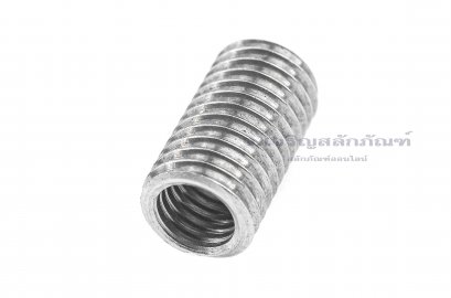ตัวหนอนซ่อมเกลียวสแตนเลส เกลียวในขนาด M12x1.75 เกลียวนอกขนาด M16x2.0 ความยาว 25 mm