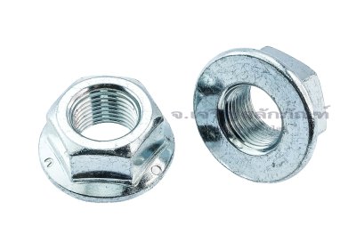 หัวน็อตติดจาน-หัวน็อตติดแหวน (Flange Hex Nut Steel) 5/8&quot; เกลียว 18 (UNF)