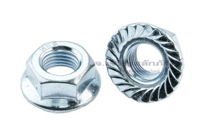 หัวน็อตติดจาน-หัวน็อตติดแหวน (Flange Hex Nut Steel) 7/16&quot; เกลียว 20(UNF)