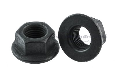 หัวน็อตติดจาน-หัวน็อตติดแหวนเหล็กดำ (Flange Hex Nut Carbon Steel) M14x1.5 เกรด 10