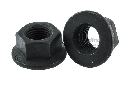 หัวน็อตติดจาน-หัวน็อตติดแหวนเหล็กดำ (Flange Hex Nut Carbon Steel) M16x1.5 เกรด 10