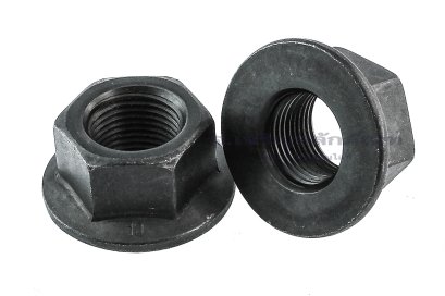 หัวน็อตติดจาน-หัวน็อตติดแหวนเหล็กดำ (Flange Hex Nut Carbon Steel) M18x1.5 เกรด 10