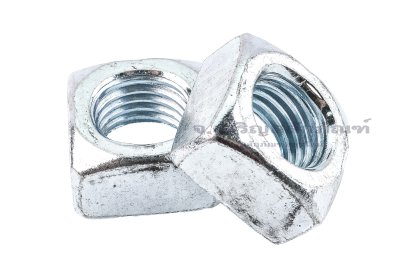 หัวน็อตทรงสี่เหลี่ยมเหล็กชุบซิงค์ (Zinc Plated Square Nut DIN557) ขนาด M16 วงนอก 23.7 mm สูง 12.6 mm