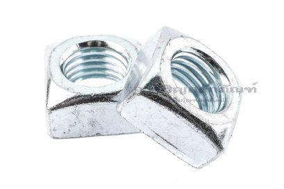 หัวน็อตทรงสี่เหลี่ยมเหล็กชุบซิงค์ (Zinc Plated Square Nut DIN557) ขนาด M20 วงนอก 29.7 mm สูง 15 mm
