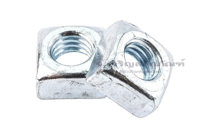 หัวน็อตทรงสี่เหลี่ยมเหล็กชุบซิงค์ (Zinc Plated Square Nut DIN557) ขนาด M6 วงนอก 10 mm สูง 5 mm