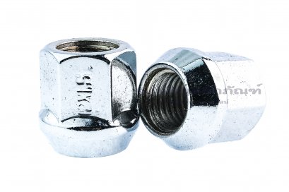 หัวน็อตล้อ เหล็กชุบขาว M12x1.5 (หัวน็อตเบอร์ 18)