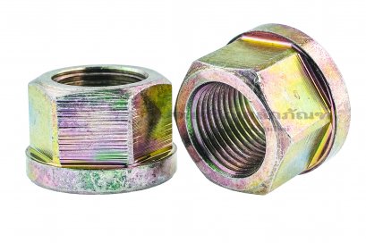 หัวน็อตล้อ เหล็กชุบรุ้ง เกลียวซ้าย M18x1.5 (หัวน็อตเบอร์ 24)